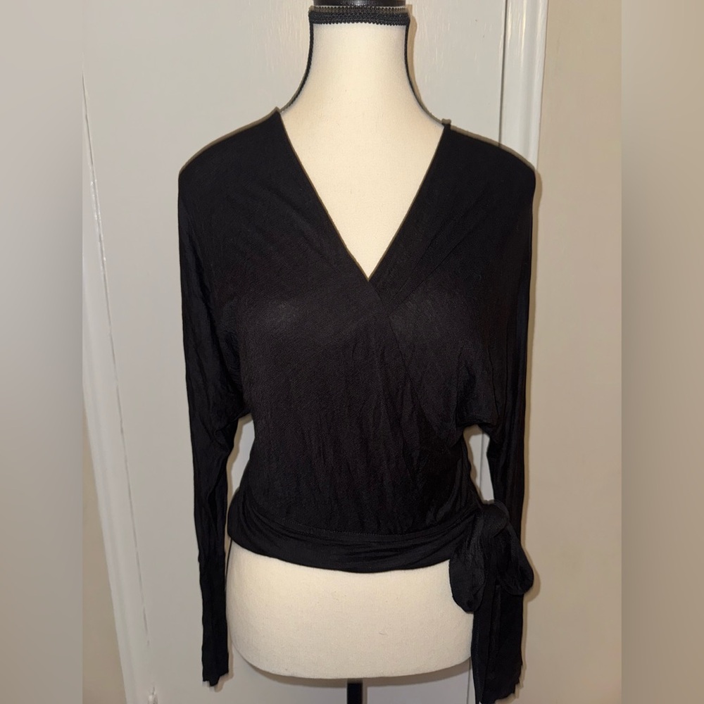 Elegant Black Wrap Top
